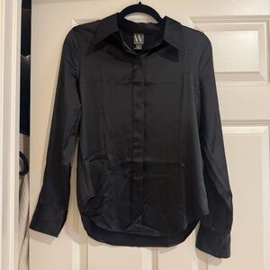 Women's Black Button Down Dress Shirt